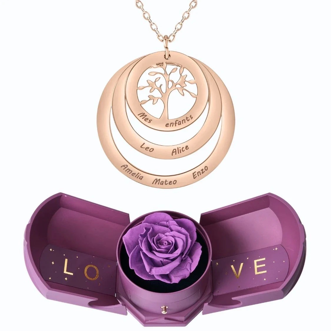 Armonía Eterna & Collar Árbol Genealógico Circular Personalizado