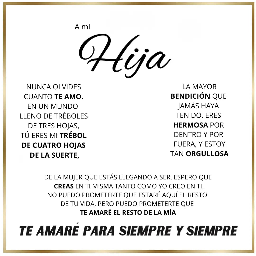 REGALO ÚNICO - ROSA ETERNA Y COLLAR "A MI HIJA"