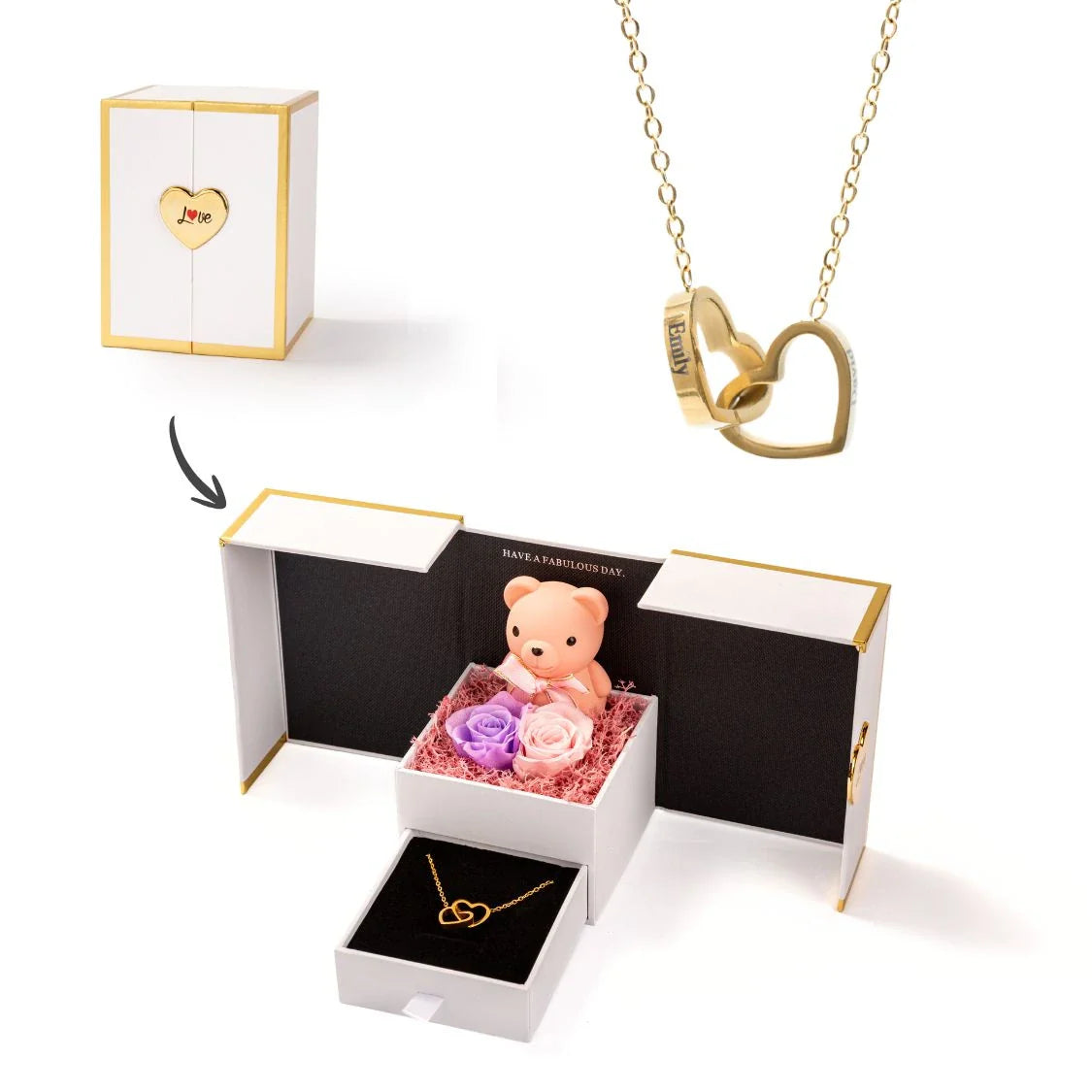 Mini Oso Eterno & Collar Personalizado