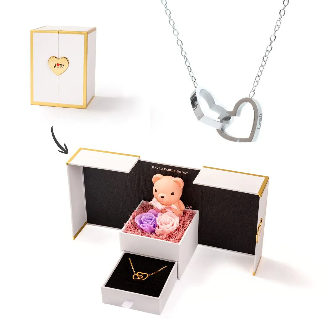 Mini Oso Eterno & Collar Personalizado