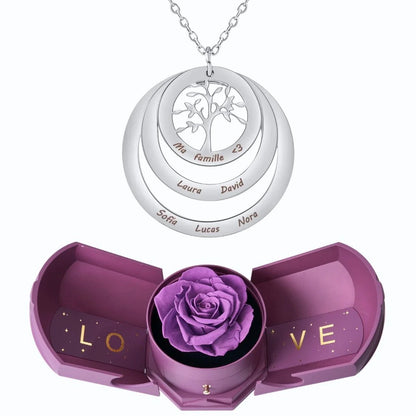 Armonía Eterna & Collar Árbol Genealógico Circular Personalizado