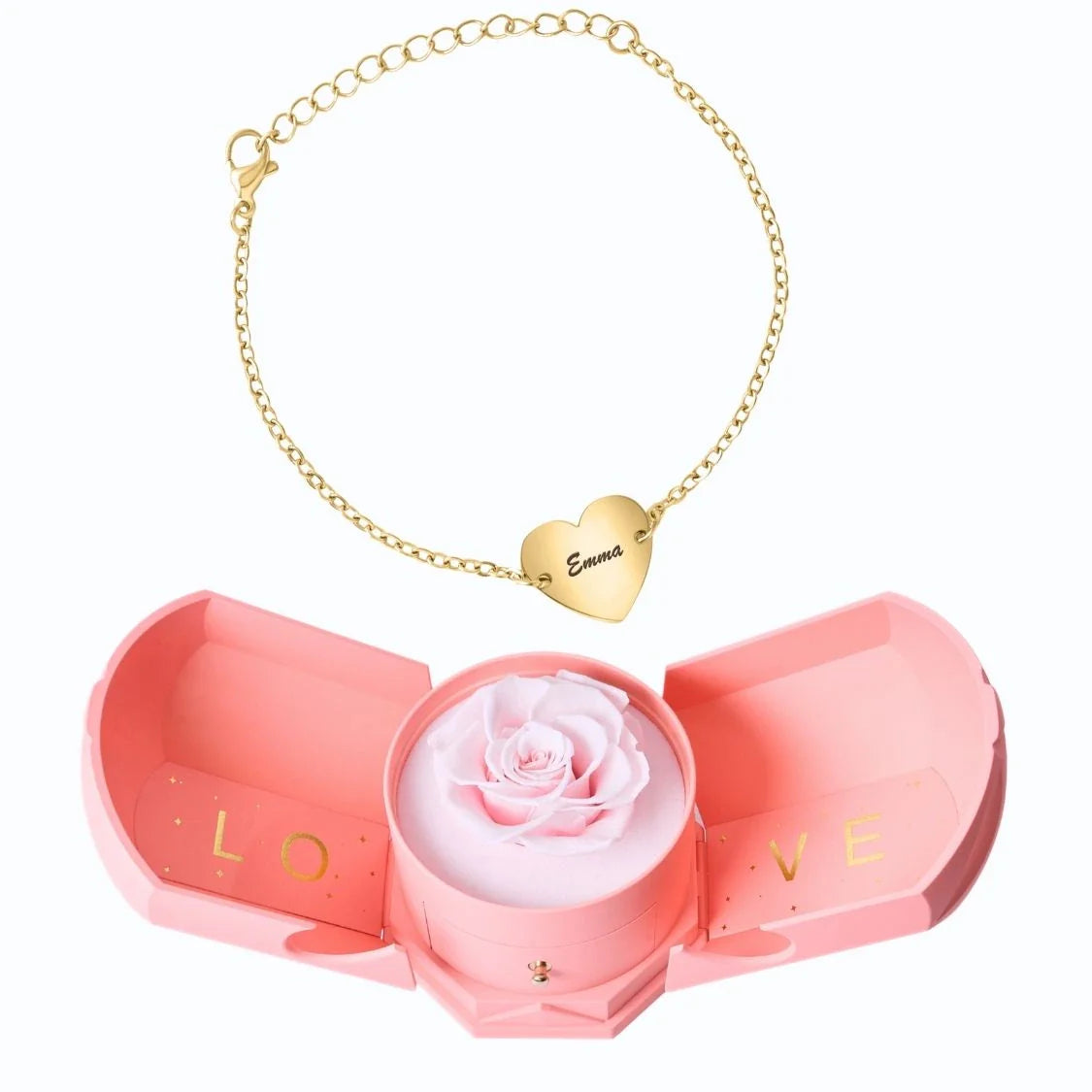 Armonía Eterna & Pulsera de Pareja con Corazón Personalizada