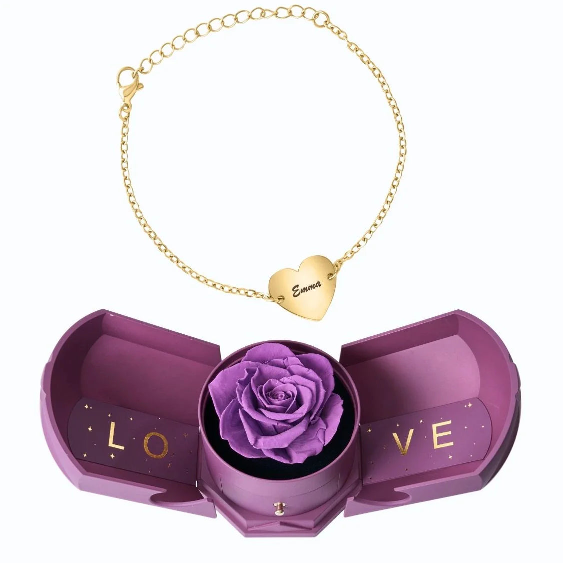Armonía Eterna & Pulsera de Pareja con Corazón Personalizada