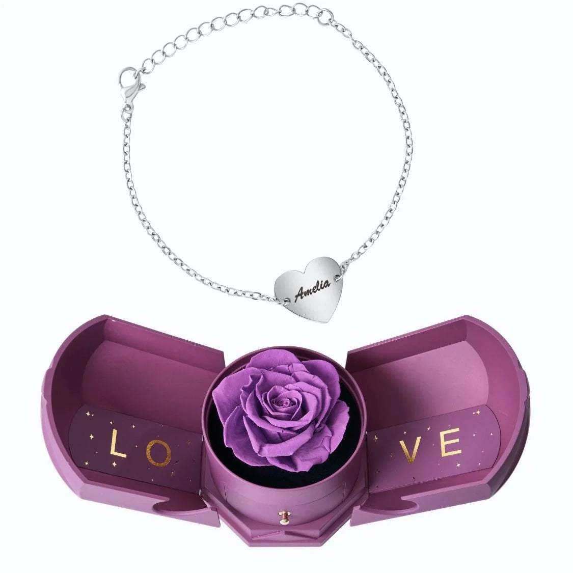 Armonía Eterna & Pulsera de Pareja con Corazón Personalizada