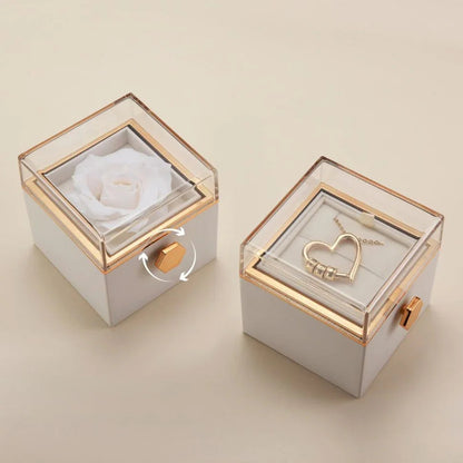 CHARMING HEART COLLAR CON BEADS GRABADAS