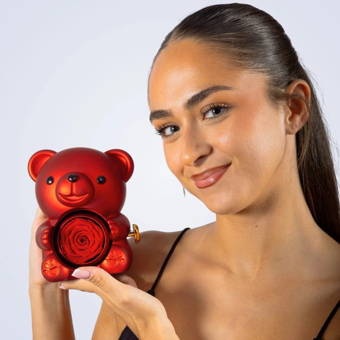 Oso Eterno & Pulsera con Corazones Entrelazados Personalizada