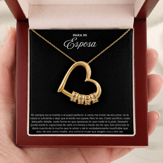 El Corazón de Nuestra Familia - Collar de cuentas personalizado